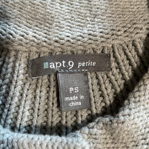 Apt.9 Petite Size PS Gray Retro Cardigan Sweater Cropped Y2K - Picture 4 of 10